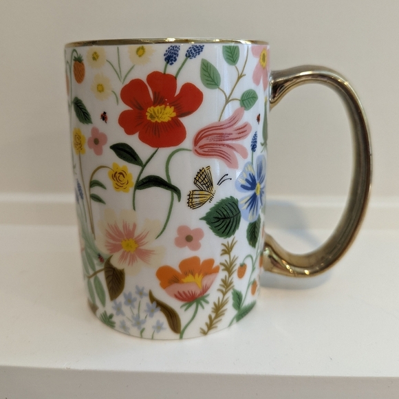 Rifle Paper Co. Floral Ceramic Mug with Gold Handle - Picture 1 of 6